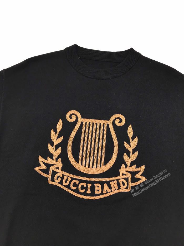 Gucci男裝 古奇2020最新爆款七玄琴刺繡針織毛衣  ydi3510